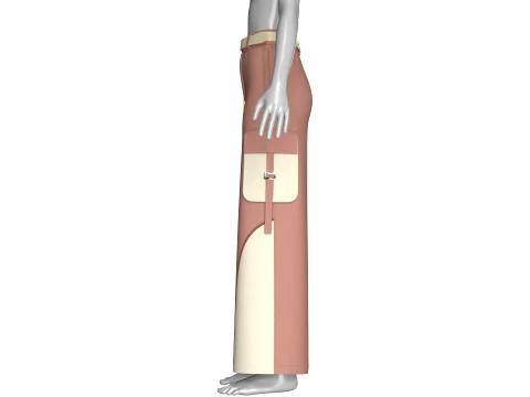 Girls Color Block Cargo Pant With Chain Detail 3D Model