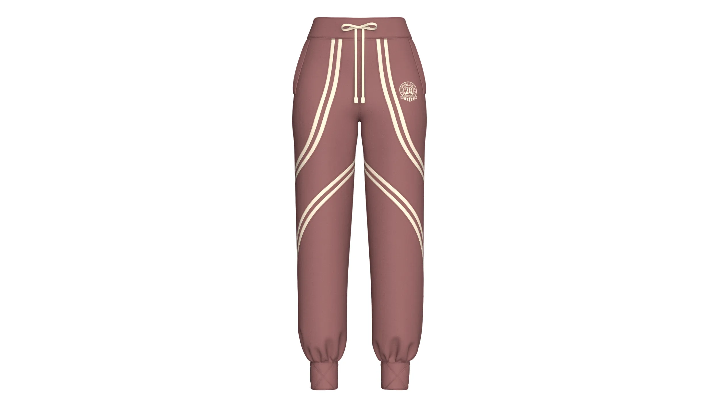 Girls Curved Double-Stripe Joggers 3D Model .c4d .max .obj .3ds .fbx .stl .blend