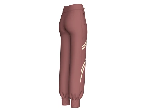 Girls Curved Double-Stripe Joggers 3D Model