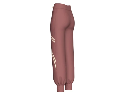 Girls Curved Double-Stripe Joggers 3D Model