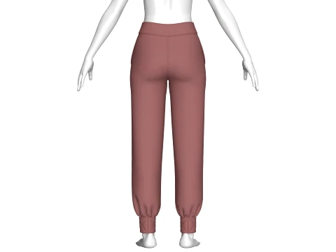 Girls Curved Double-Stripe Joggers 3D Model