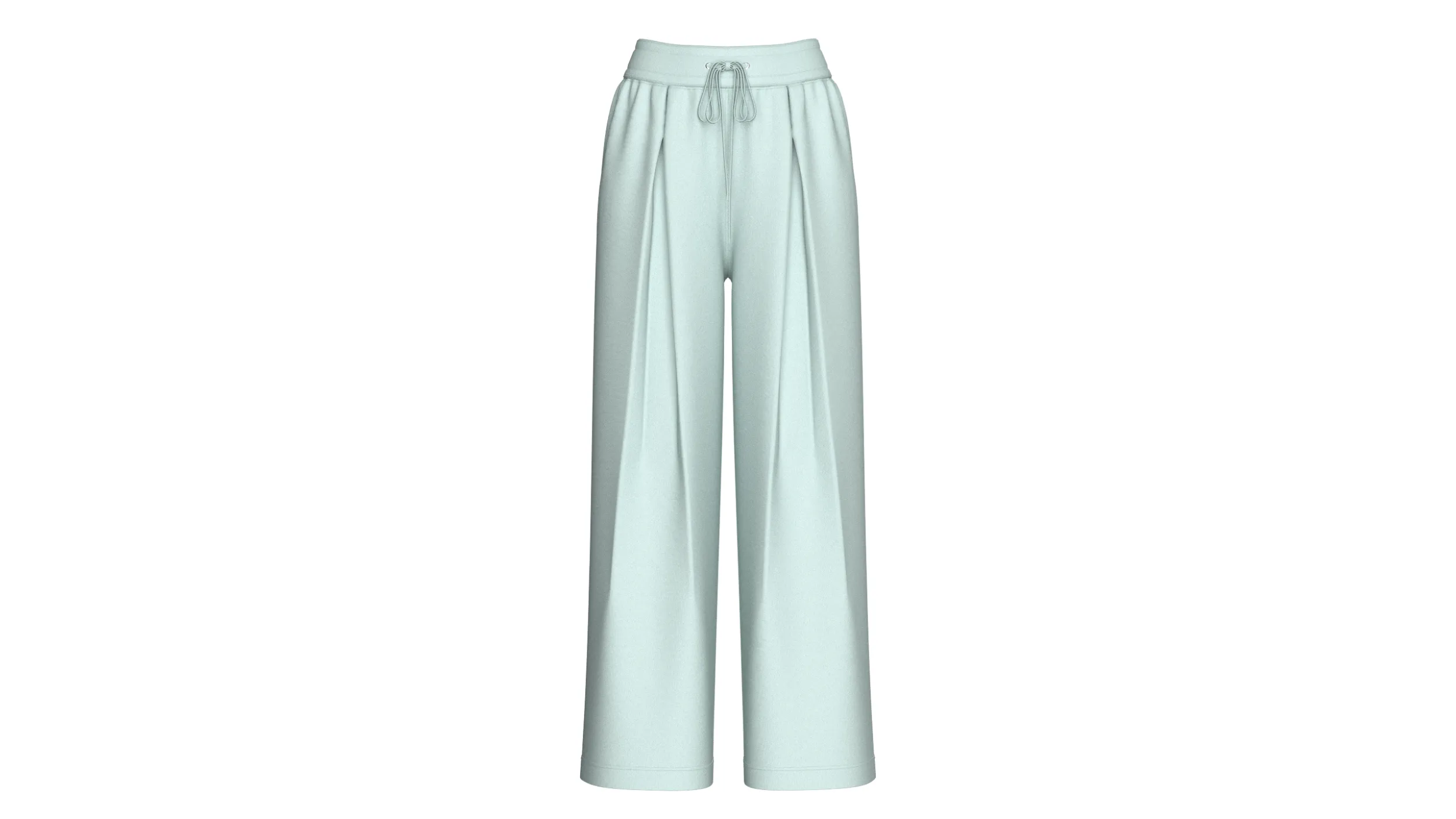 Girls Front Pleated Drawstring Wide-Leg Pant 3D Model .c4d .max .obj .3ds .fbx .stl .blend 