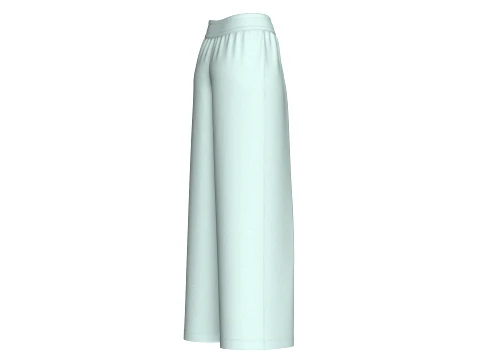 Girls Front Pleated Drawstring Wide-Leg Pant 3D Model