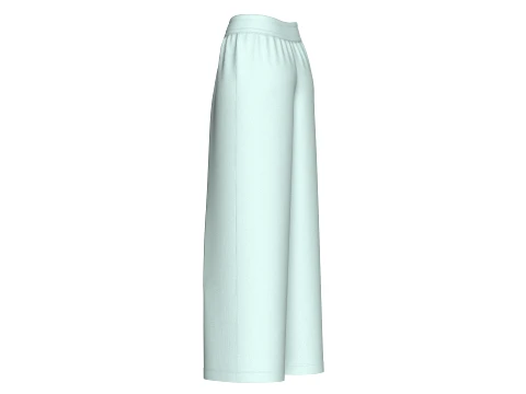 Girls Front Pleated Drawstring Wide-Leg Pant 3D Model