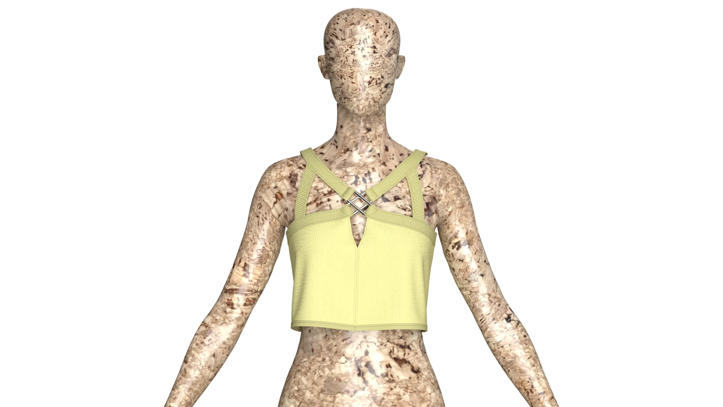 Girls Crop Top With Buckles 3D Model .c4d .max .obj .3ds .fbx .stl .blend 