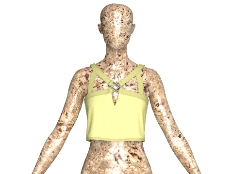 Girls Crop Top With Buckles Modèle 3D