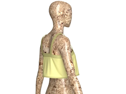 Girls Crop Top With Buckles 3D Model