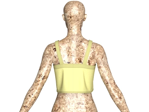 Girls Crop Top With Buckles 3D Model