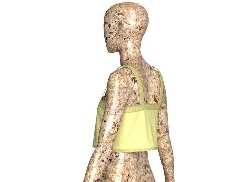 Girls Crop Top With Buckles 3D Model