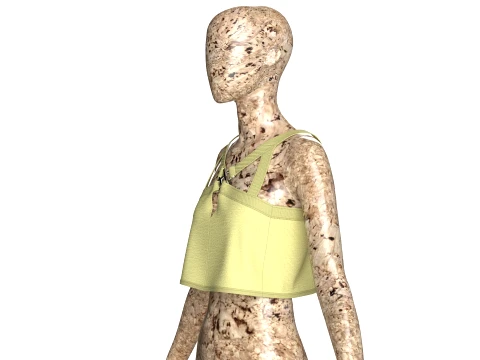 Girls Crop Top With Buckles 3D Model