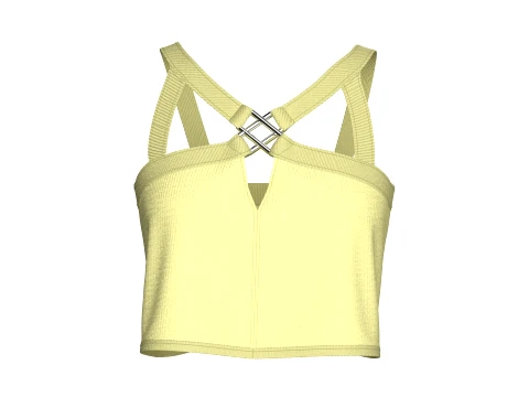 Girls Crop Top With Buckles 3D Model