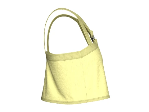 Girls Crop Top With Buckles 3D Model