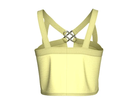 Girls Crop Top With Buckles 3D Model