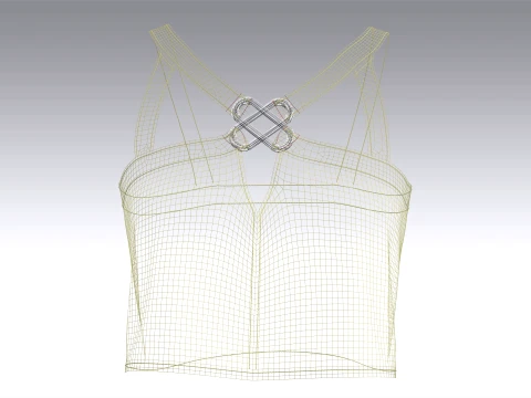 Girls Crop Top With Buckles 3D Model
