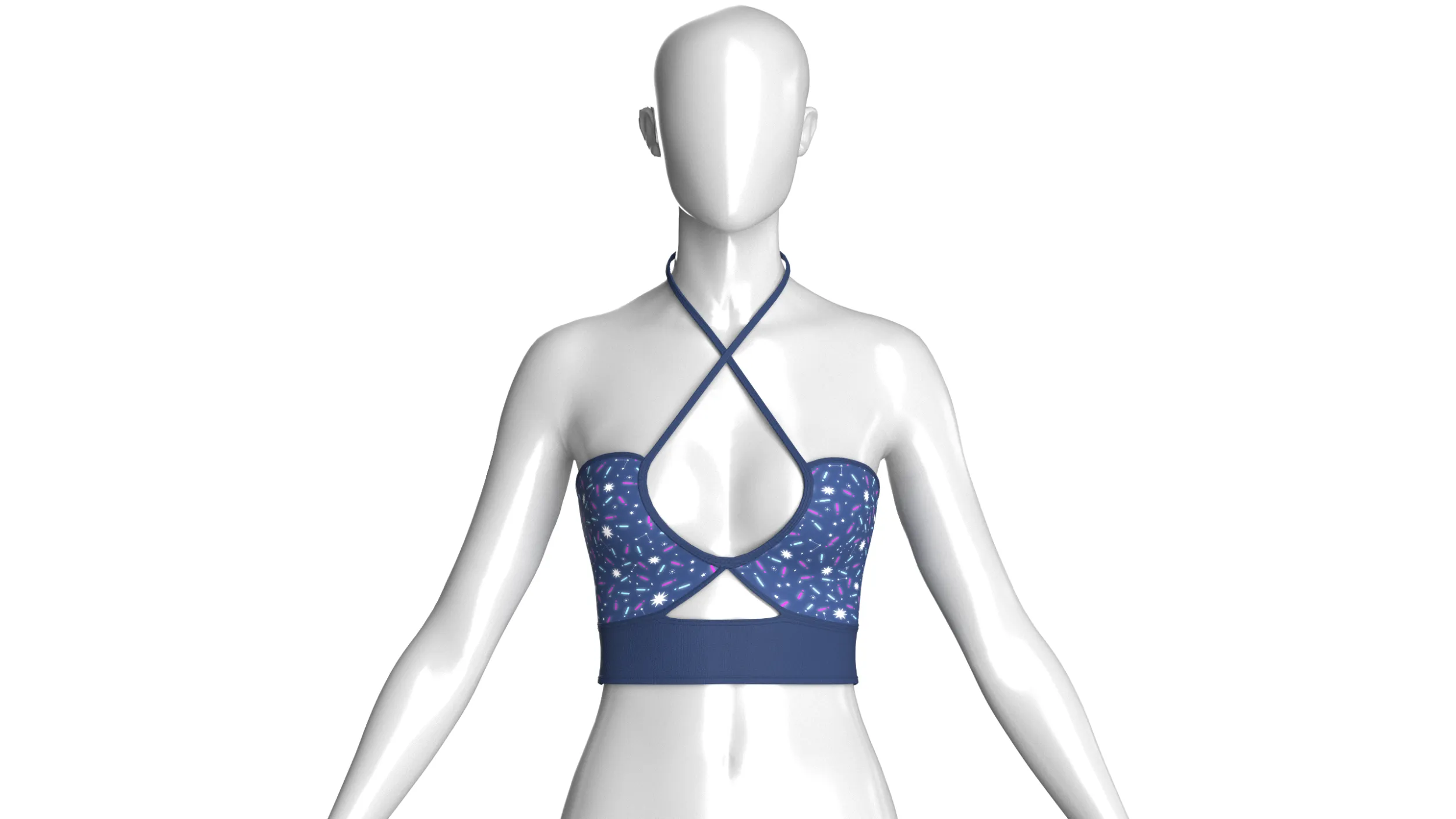 Girls Keyhole Bralette Top 3D Model .c4d .max .obj .3ds .fbx .stl .blend 