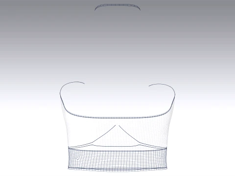 Girls Keyhole Bralette Top 3D Model