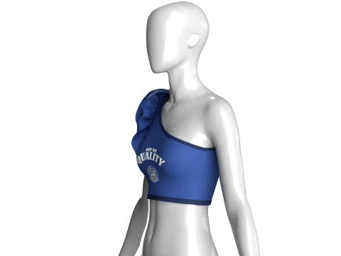 Girls One-Shoulder Ruffled Crop Top 3D Model