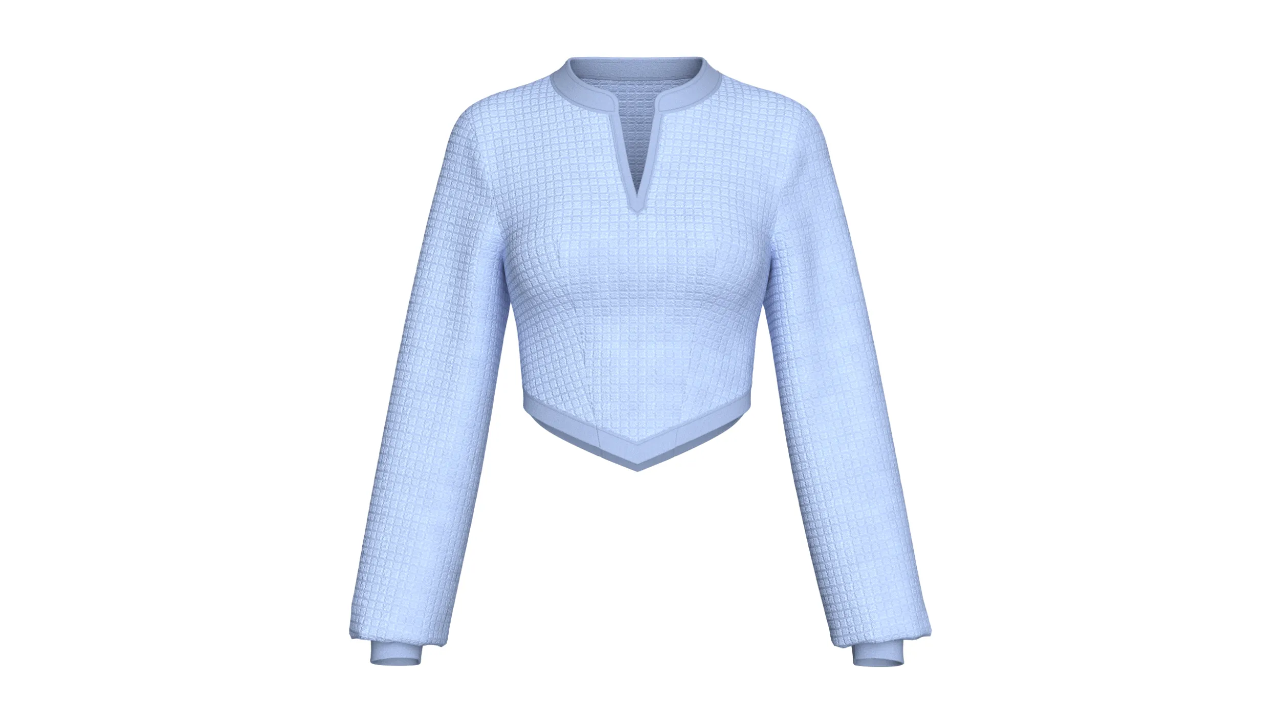 Girls Notch Neck Corset-Hem Crop Top 3D Model .c4d .max .obj .3ds .fbx .stl .blend 