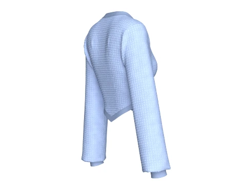 Girls Notch Neck Corset-Hem Crop Top 3D Model
