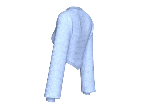 Girls Notch Neck Corset-Hem Crop Top 3D Model