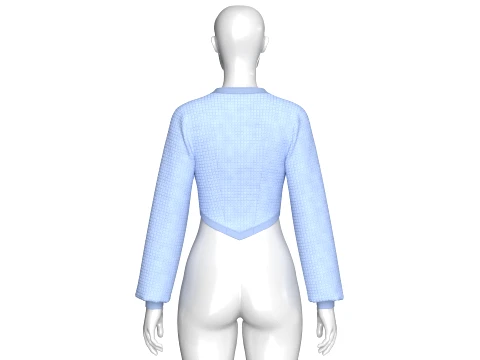 Girls Notch Neck Corset-Hem Crop Top 3D Model