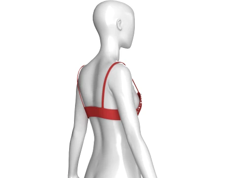 Girls Red Heart Crop Top 3D Model