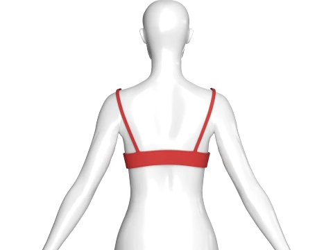 Girls Red Heart Crop Top 3D Model