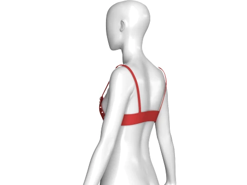 Girls Red Heart Crop Top 3D Model