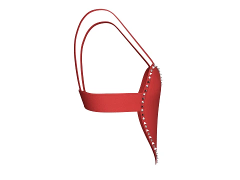 Girls Red Heart Crop Top 3D Model
