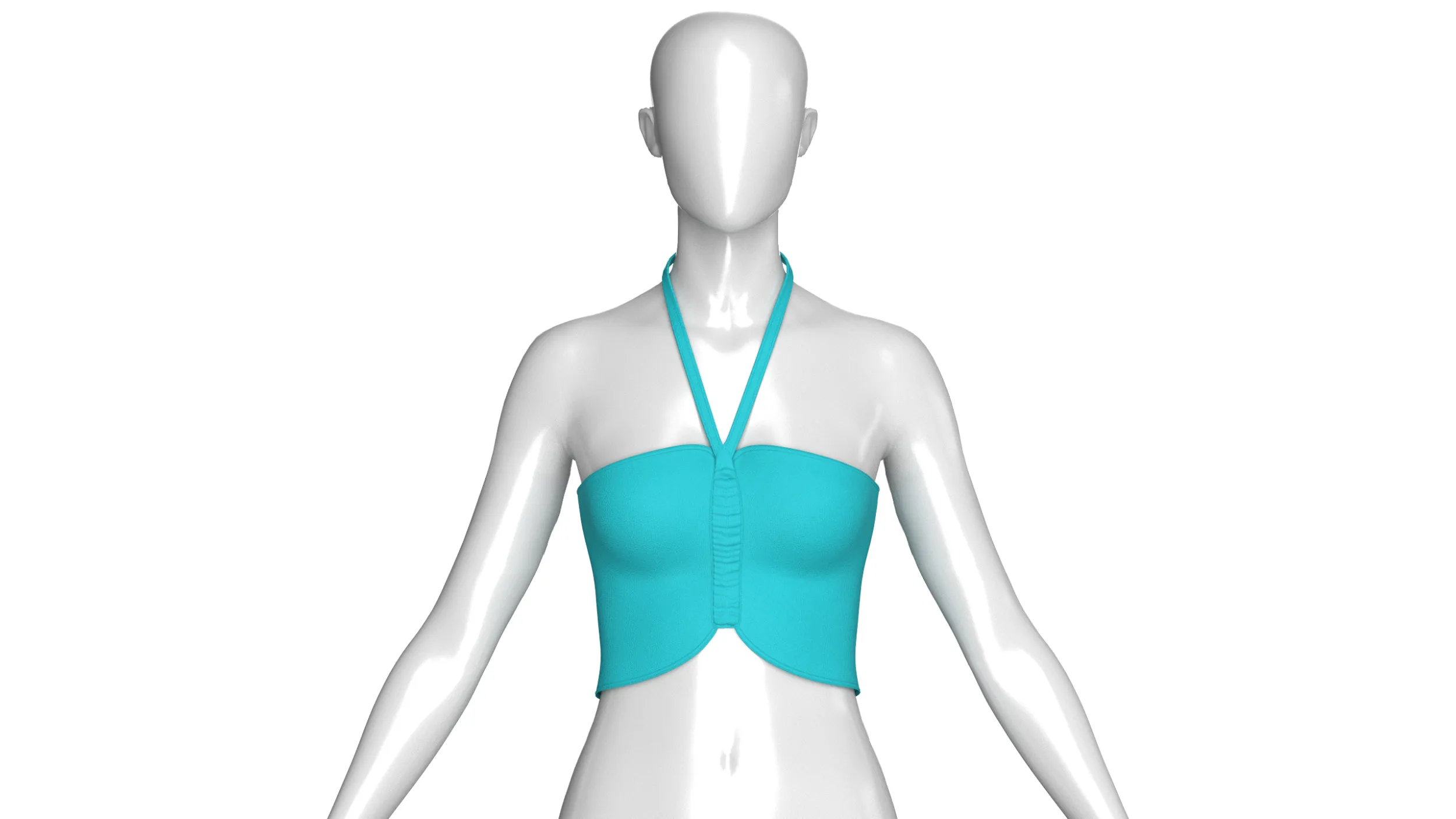 Girls Ruched Crop Top 3D Model .c4d .max .obj .3ds .fbx .stl .blend 