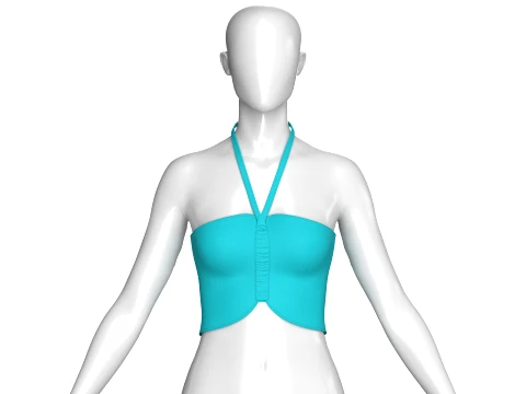 Girls Ruched Crop Top Modello 3D