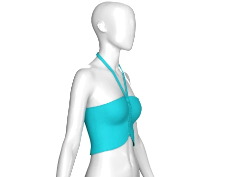 Girls Ruched Crop Top 3D Model