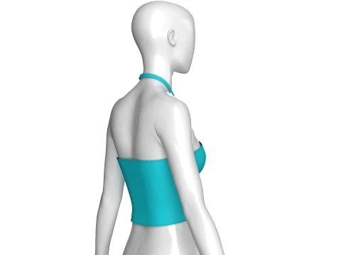 Girls Ruched Crop Top 3D Model