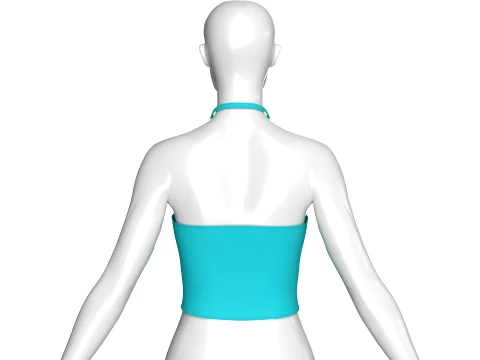 Girls Ruched Crop Top 3D Model