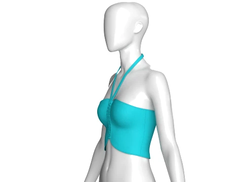 Girls Ruched Crop Top 3D Model