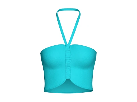 Girls Ruched Crop Top 3D Model