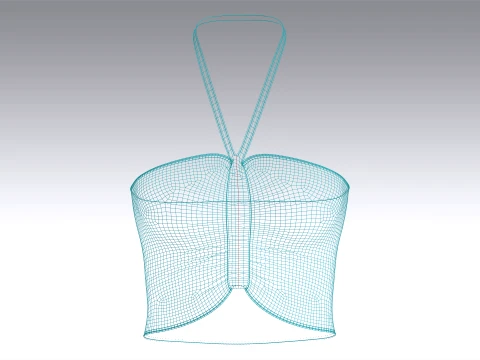 Girls Ruched Crop Top 3D Model