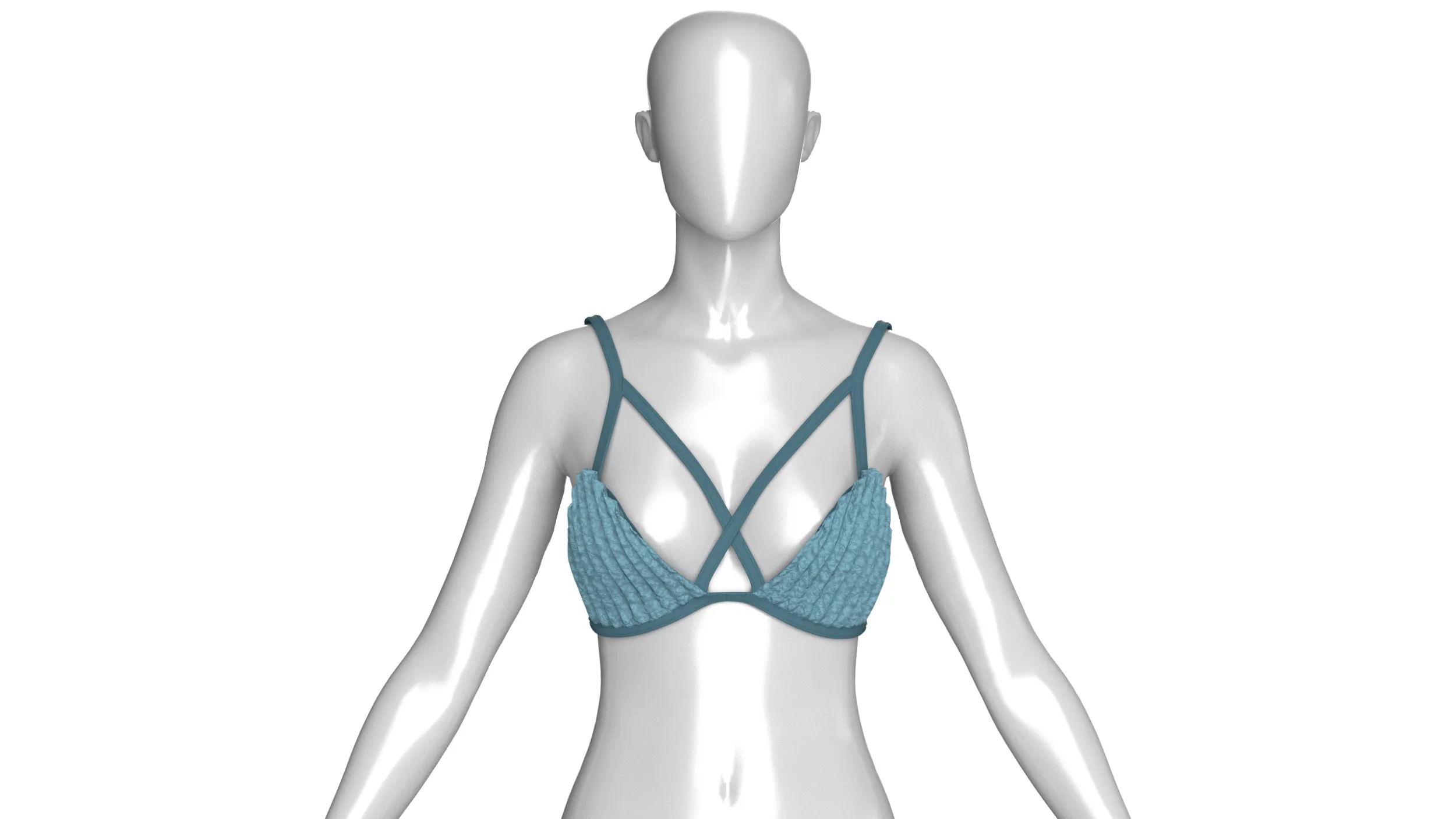 Girls Strappy Triangle Bralette Top 3D Model .c4d .max .obj .3ds .fbx .stl .blend 