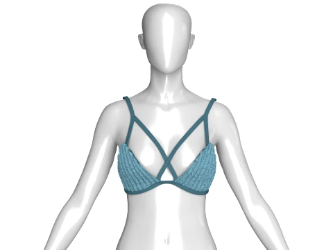 Girls Strappy Triangle Bralette Top Modello 3D