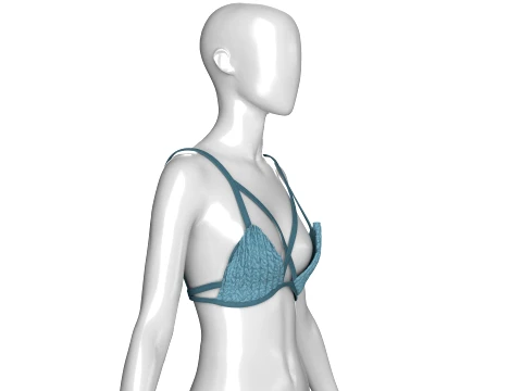 Girls Strappy Triangle Bralette Top 3D Model