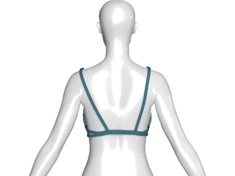 Girls Strappy Triangle Bralette Top 3D Model