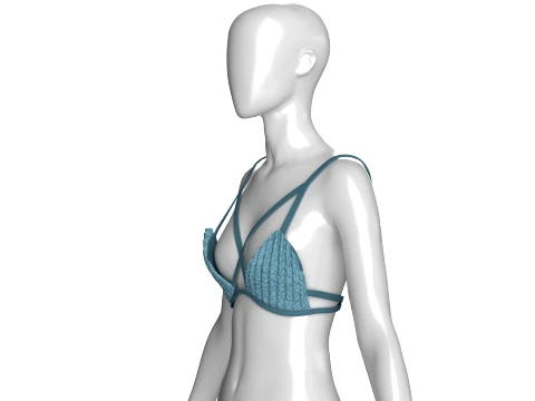 Girls Strappy Triangle Bralette Top 3D Model