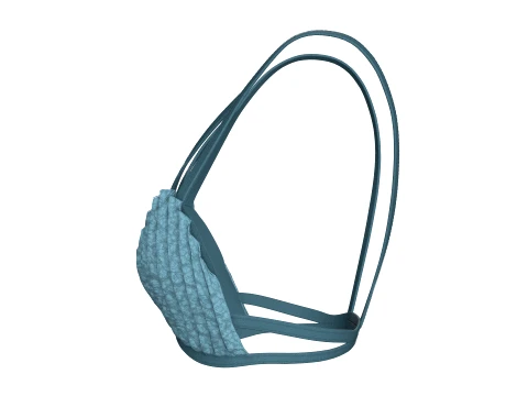 Girls Strappy Triangle Bralette Top 3D Model