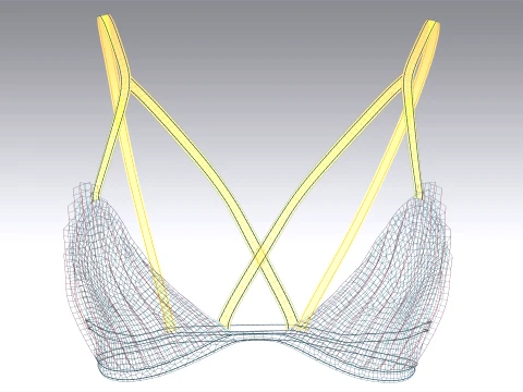 Girls Strappy Triangle Bralette Top 3D Model