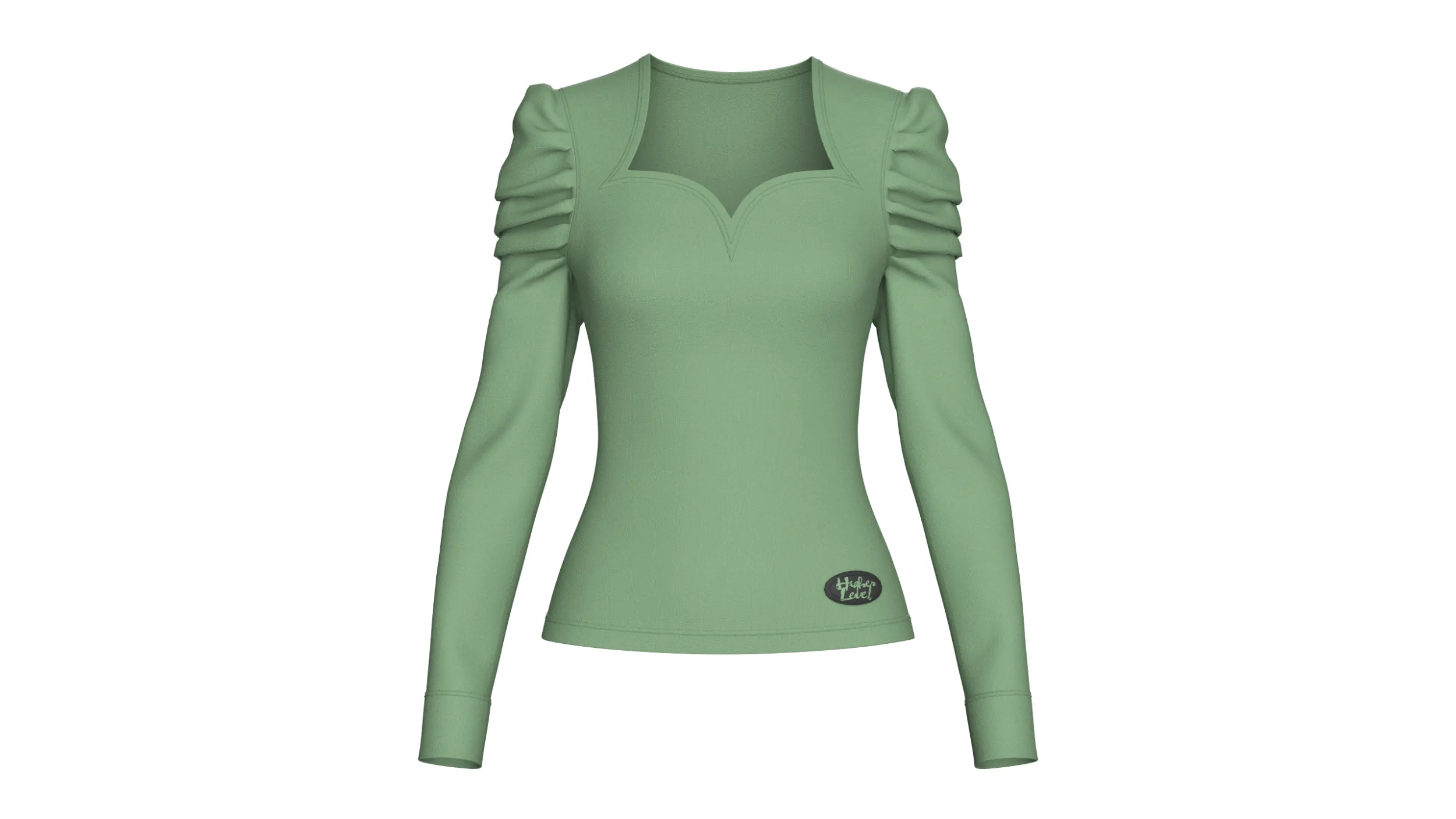 Girls Sweetheart Neck Puff-Sleeve Top 3D Model .c4d .max .obj .3ds .fbx .stl .blend 