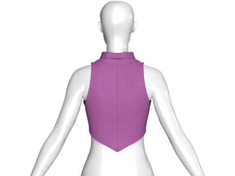Girls Purple Henley Crop 3D Model