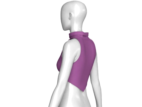 Girls Purple Henley Crop 3D Model