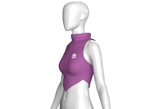 Girls Purple Henley Crop 3D Model