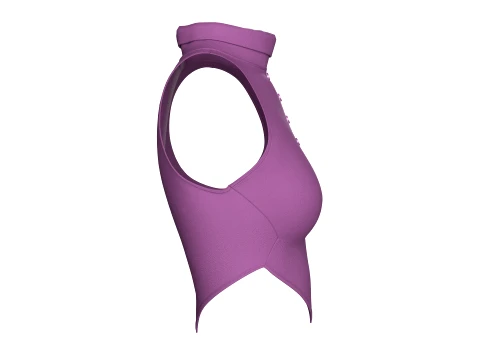 Girls Purple Henley Crop 3D Model