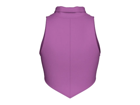 Girls Purple Henley Crop 3D Model
